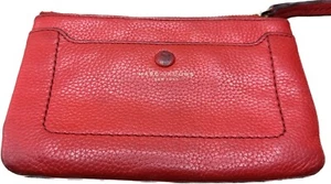Marc Jacobs Wristlet Clutch Pebbled Leather Empire City Valentine Red - Picture 1 of 4
