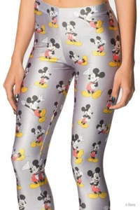 Mickey Mouse Repeat Print Gray Casual Style Leggings For Yoga & Pilates OSFM - Picture 1 of 4