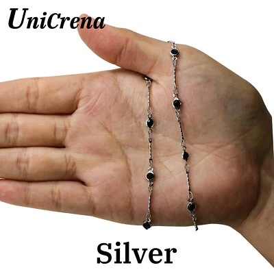 Cadenas de collar cuentas de cristal suministros para hacer joyas pulsera tobillera decoración Foto 1 de 4