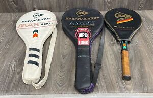 Lot of 3 Vintage Dunlop Tennis Rackets
