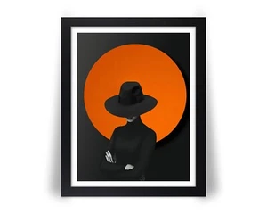 Framed LADY in BLACK "Blood Moon" Photo Picture Art - 8x10 or 11x14 - Picture 1 of 8
