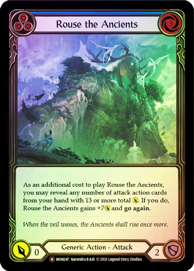 FAB  RAINBOW FOIL Rouse the Ancients  - Monarch (Unlimited) Card # 247 - Image 1 of 1