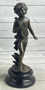 Estatuilla escultura de bronce músico de banjo de Moreau's Young Boy - Imagen 1 de 10