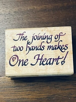 Stampendous Joining 2 Hands Makes One Heart Rubber Stamp Paper Craft Love Friend - Image 1 of 4