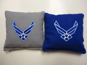 8 Cornhole Bag Bean Set Embroidered USAF U. S. United States Airforce - Picture 1 of 1