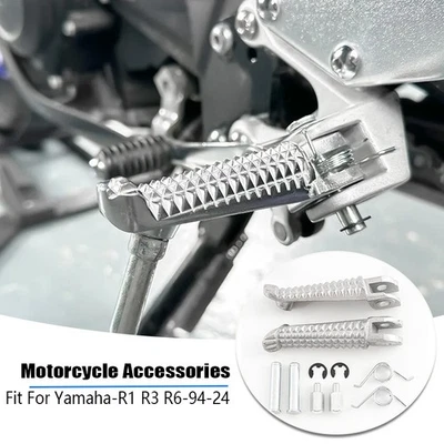 For Yamaha YZF R1 R3 R6 FZ07 FZ09 FZ6 Chrome Front Foot Peg Rest Footrest Pedal' - Imagem 1 de 4