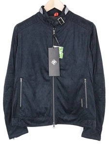 TUCANO URBANO Posiscion Women's L Navy Faux Suede Moto Windbreaker Jacket * - Picture 1 of 11