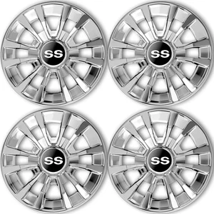 Golf Cart SS Wheel Covers, 8" Snap-on Hub Caps for Club Car, EZGO, Yamaha - Picture 1 of 7