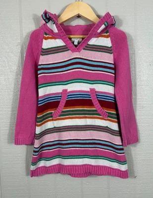 Vestido Suéter Baby Gap Niño Pequeño 2T Gnomo Capucha Rosa Rayas Bolsillos Nórdicos Algodón Foto 1 de 4