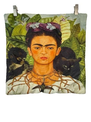 Frida Kahlo Kissenbezug Kissenhülle Selbstporträt Bedruckt Quadratisch Bezug 40x40 - Bild 1 von 4