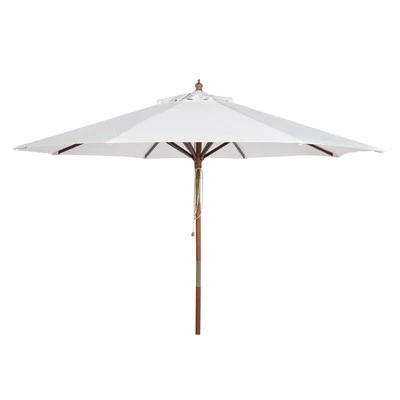 Cannes 9Ft Wooden Outdoor Umbrella White - Image 1 of 3
