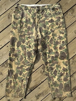 Vintage Game Winner Sportswear Duck Camo Double Knee Canvas Pants 38x28  - Image 1 of 4