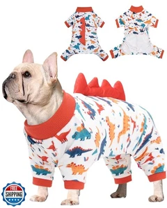 CuteBone Dinosaur Costume Dog Pajamas, Stretchy Spandex Crystal Velvet Sleepw - Picture 1 of 5