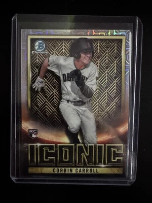 2023 Bowman Chrome Mega Corbin Carroll Iconic Mojo Rookie RC #BI-18 Diamondbacks - Image 1 of 2