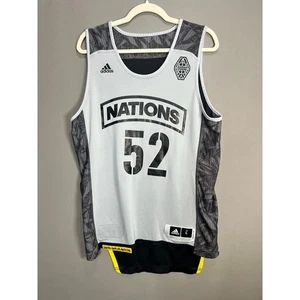 Adidas Nations Basketball Jersey VICTORY AT ANY COST #52 Size L Reversible  - Picture 1 of 13