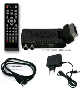 Mini Decoder digitale terrestre TV DVB T3 piega 180° full HD 1080p 1920p scart 3 - Foto 1 di 3