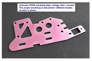 Vintage RC Car OFNA Mounting Chassis Plate Purple Aluminum UNKNOWN New Old - Picture 1 of 1