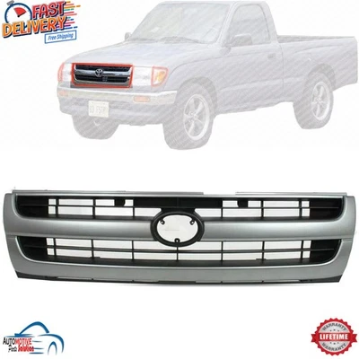 FRONT GRILLE SILVER AND BLACK PLASTIC FOR 1997-2000 TOYOTA TACOMA 2WD TO1200204 Foto 1 de 4