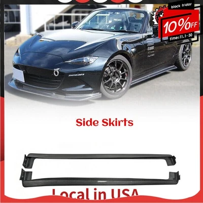 适用于马自达 MX5 ND5RC Miata Roadster 2 件碳纤维 Odula 侧踏板侧裙零件 — 第 1/4 张图片