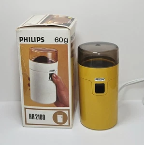 Vintage Philips Coffee Grinder 60g HR 2109 - Yellow - BRAND NEW in Open Box - Bild 1 von 5
