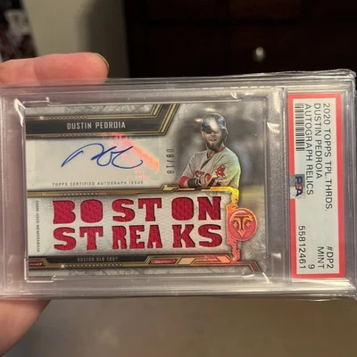 2020 Topps Triple Threads Relic 签名卡 8/18 达斯汀佩德罗亚签名 Psa 完好 9 — 第 1/4 张图片