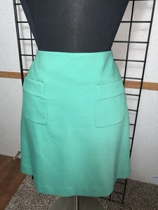 LOFT Lined Mini Skirt with front pockets Green Size 4 - Picture 1 of 6