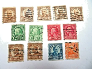 13 Vintage 1930's USPS Used Stamps - Featuring Presidents of the US Collectibles - Picture 1 of 13