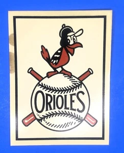 1961 BALTIMORE ORIOLES Fleer Team Logo Decal / Sticker - Double Bubble - Rare! - Picture 1 of 2