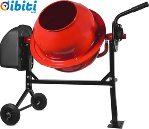 BOUDECH Betoniera Impastatrice Elettrica Miscelatore Cemento con Due Ruote con C - Foto 1 di 13