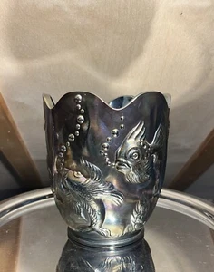 Fenton Carnival Glass Atlantis Koi Vase - Picture 1 of 8