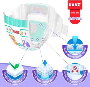 KANZ Pañales Bebé y Niños - Pañales Bebé - Ultra Dry - 3 Paquetes 48-120 Piezas - Imagen 1 de 11