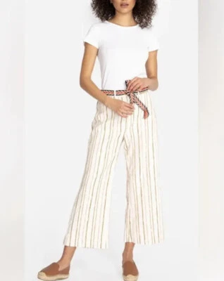 Pantalón corto Johnny Was Workshop Lola a rayas pierna ancha con cinturón para mujer XS Foto 1 de 4