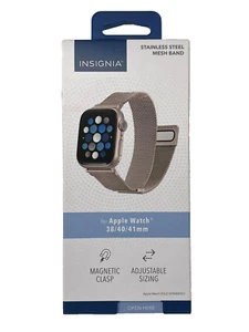 INSIGNIA Stainless Steel Mesh Band for Apple Watch 38/40/41mm - Picture 1 of 3