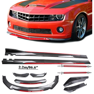 Front Bumper Lip Spoiler/ Body Kit+Side Skirt Carbon Fiber For Chevrolet Camaro Foto 1 de 4