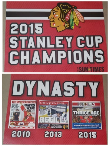 2015 Chicago Blackhawks Stanley Cup Champions 8 1/2 x 11" Poster Insert Dynasty Cover