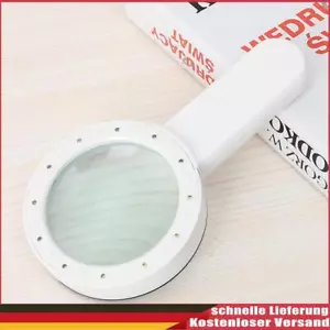 30X Pocket Loupe Portable Illuminated Lighted Magnifier 12 LED Light for Reading - Picture 1 of 12