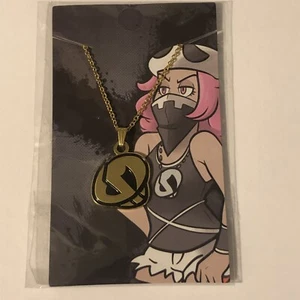 Team Skull Grunt Gold Colored 30” Necklace & 1” Pendant Cable Chain Pokemon - Picture 1 of 4