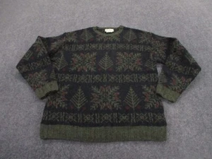 Vintage Eddie Bauer Sweater Mens L Tall Wool Pullover Tree Holiday Chunky Adult - Picture 1 of 8