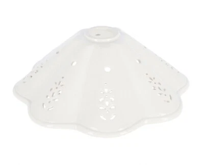Paralume di ricambio in ceramica per lampade e lampadari 30 cm traforato bianco - Immagine 1 di 4