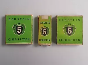3 Pappschachteln Eckstein No5 Cigaretten 3er 6er leer Halpaus Dresden Orient alt - Bild 1 von 8