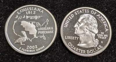 Silver Proof 2002 Louisiana | 25 cent Statehood Quarter Coin - Image 1 of 2