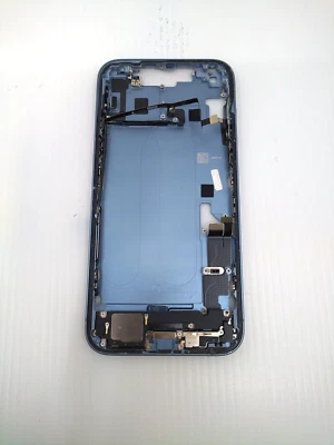 Genuine OEM iPhone 14 Plus Blue - Mid Frame w/ Port and Loudspeaker Small Dents - Image 1 of 4