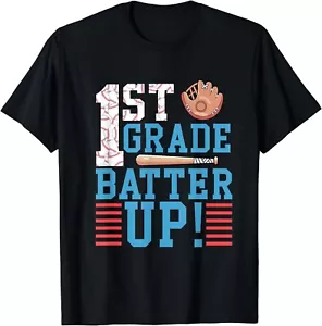 1st Grade Back To School 1st Grade Batter Up Baseball Gift Unisex T-Shirt - Picture 1 of 3