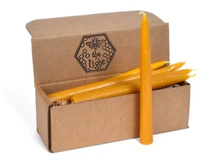 100% Pure Beeswax Taper Candles Dipped Style Unscented Choose Your Color & Size - Picture 1 of 62