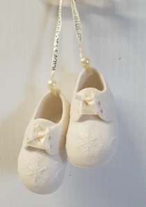 Hallmark Keepsake Ornament 2016 Baby's First Christmas Porcelain Booties 3094 - Picture 1 of 9
