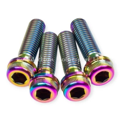 4x Tornillos de pellizco de horquilla delantera de titanio arco iris Ducati Panigale 1199 Foto 1 de 4