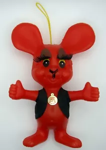 Anthropomorphic Mouse with Crazy Eyelashes Love Sticker Hong Kong Vintage Prize - Picture 1 of 7