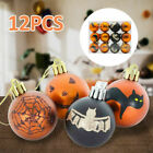 12PCS Plastic Colorful Ball Baubles Ornaments Halloween Tree Home Party Decor