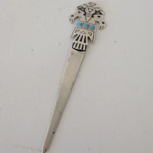 Vintage Native American Türkis Stein Brieföffner - Bild 1 von 8