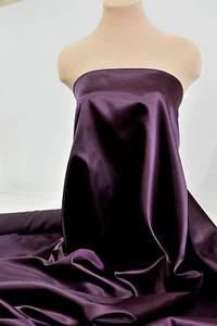 VESTIDOS BTY DE TELA PÚRPURA CIRUELA SATINADA DE POLIÉSTER 60", DESGASTE FORMAL, ARTESANÍA - Imagen 1 de 1